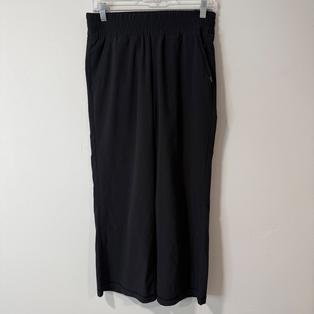 Prana Womens Railay Wide Leg Crop Pants Small Black Hiking Travel Activewear